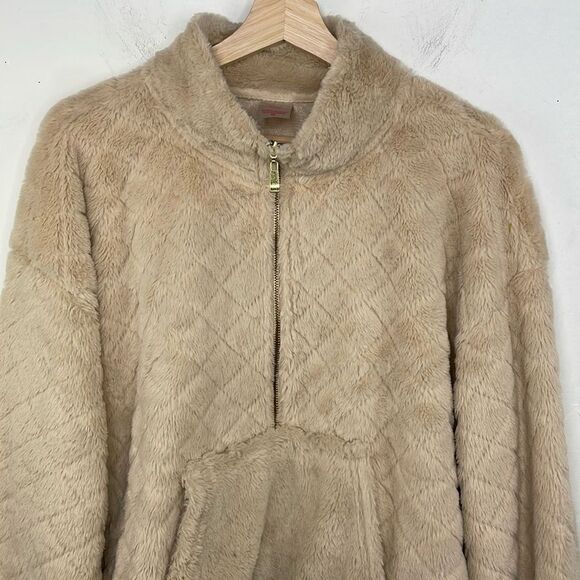 No Boundaries Faux Fur Pullover Sweatshirt Long Sleeve 1/2 zipper XXL - Picture 2 of 13